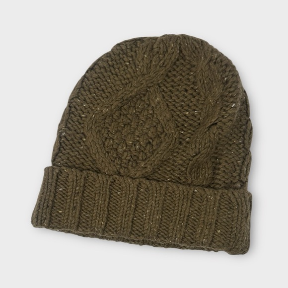 NWOT Uniqlo Wool Chunky Cable Knit Beanie Brown - Picture 1 of 4